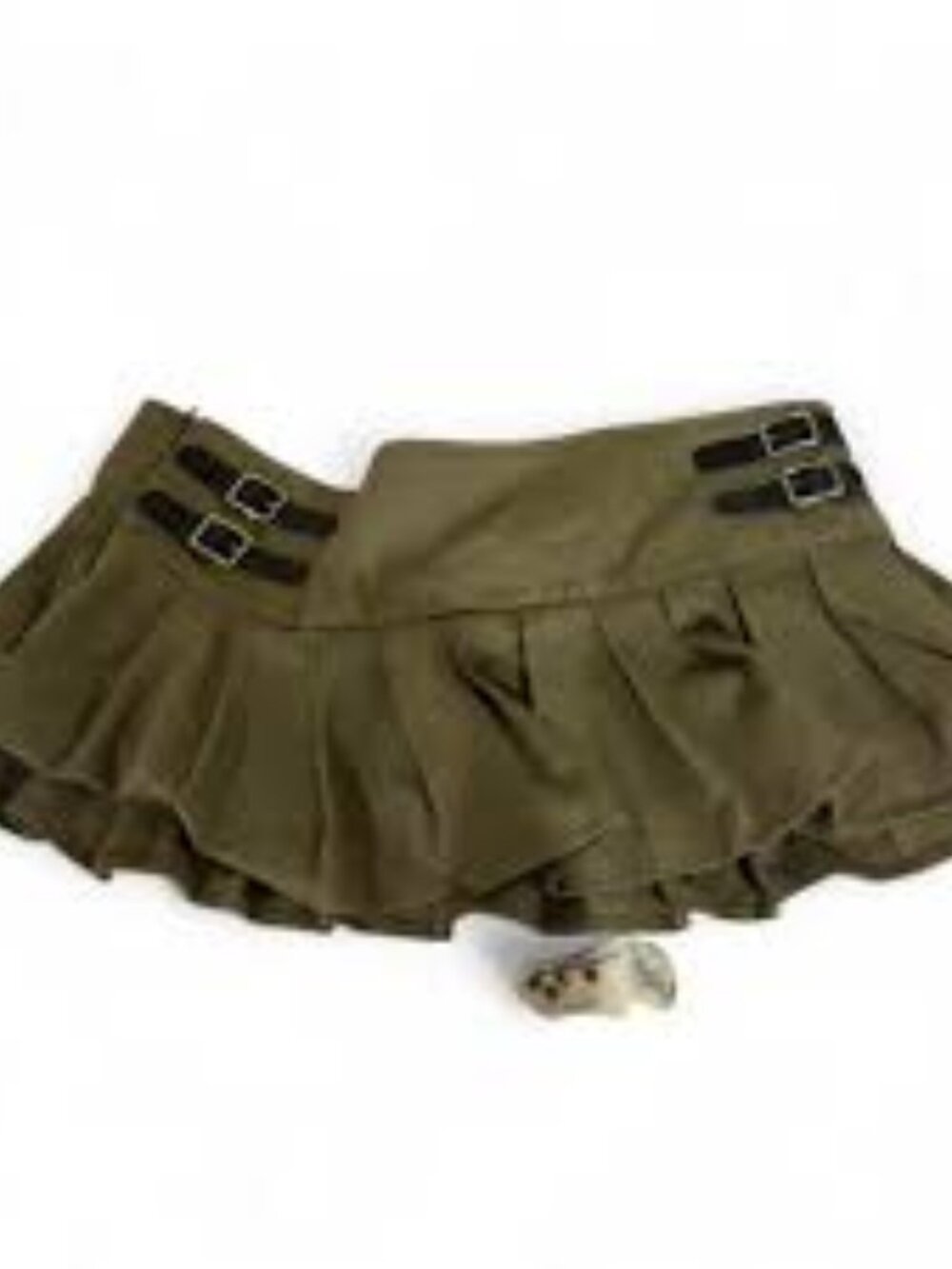 Army green super mini utility skort